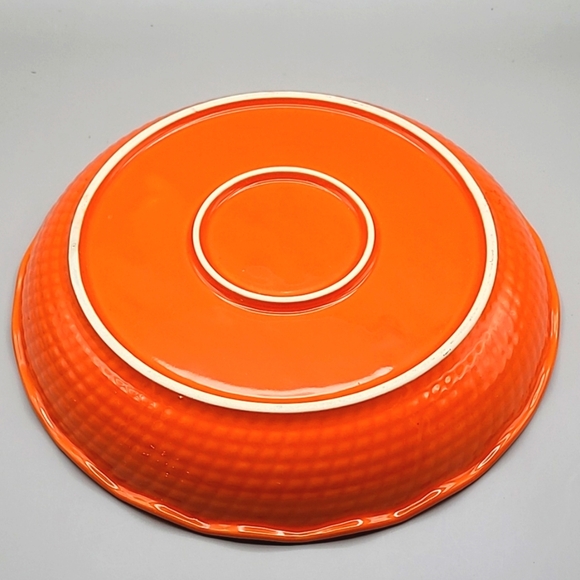 Orange & White Pumpkin Pie Plate with Recipe in the Center - Picture 5 of 5